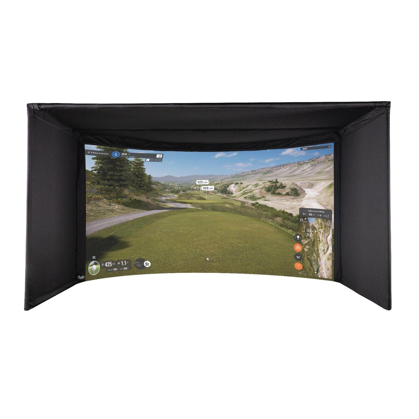Carl's Curved Golf Simulator Enclosure Kit with Impact Screen