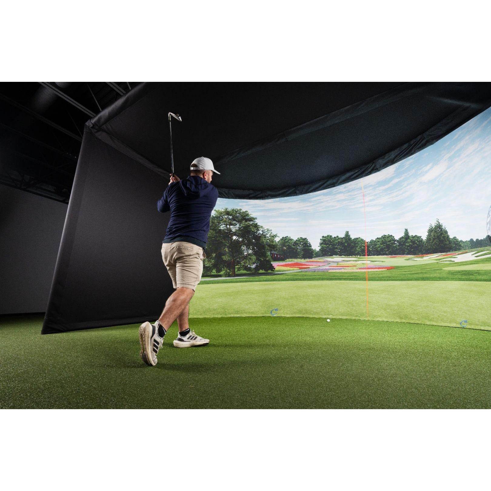 Carl's Curved Golf Simulator Enclosure Kit with Impact Screen