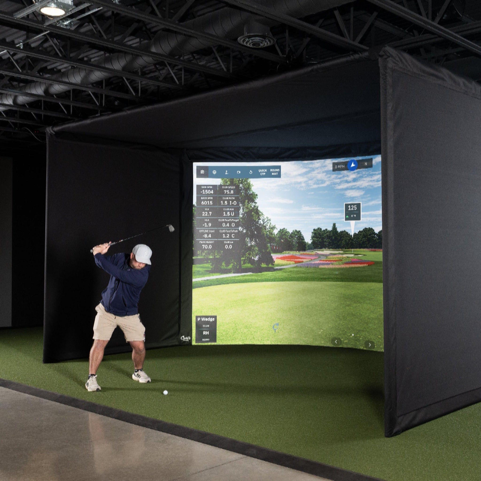 Carl's Curved Golf Simulator Enclosure Kit with Impact Screen
