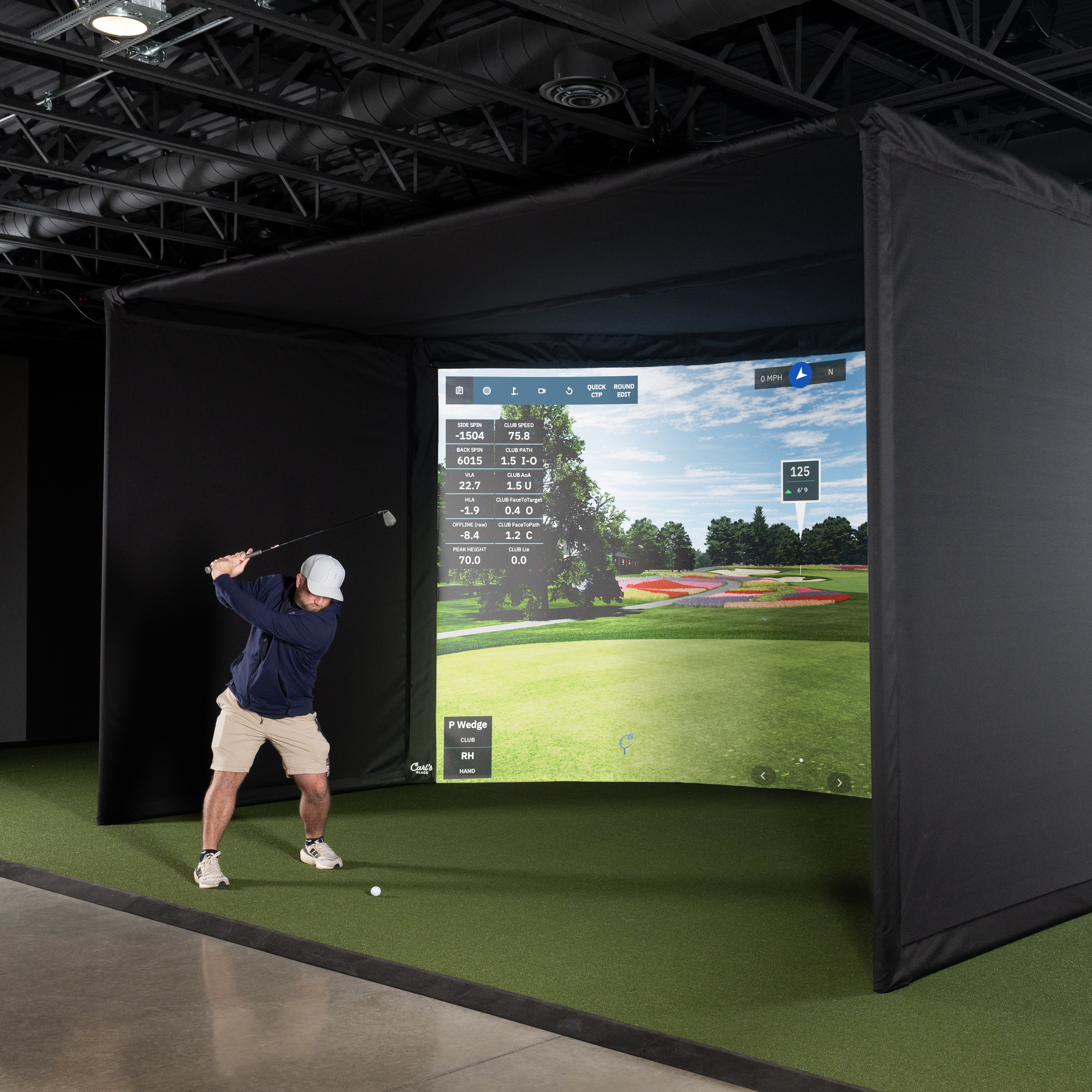 Carl's Curved Golf Simulator Enclosure Kit with Impact Screen