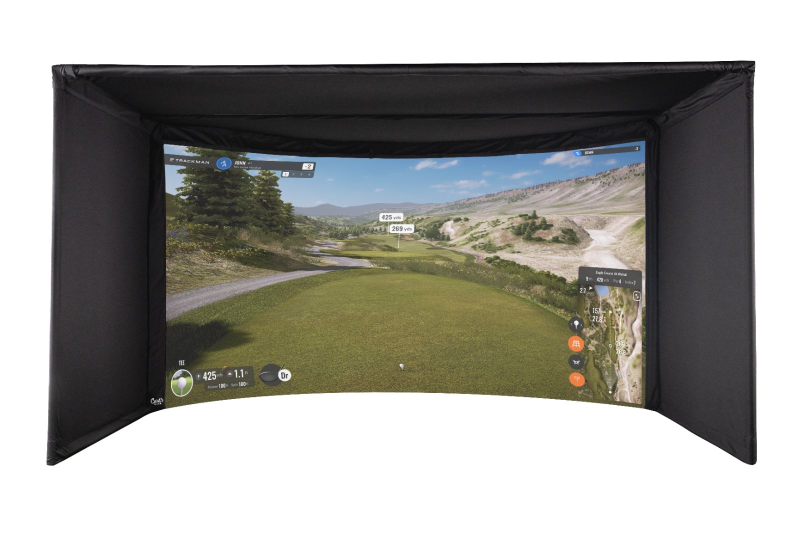 Carl's Curved Golf Simulator Enclosure Kit with Impact Screen