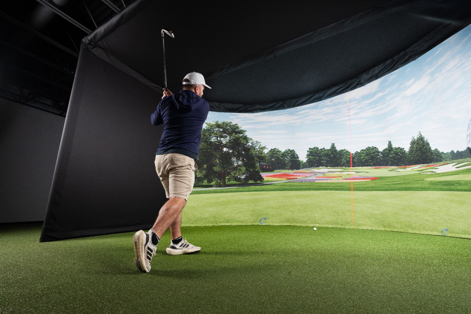 Carl's Curved Golf Simulator Enclosure Kit with Impact Screen